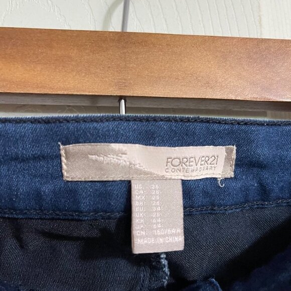 Forever 21 Womens Dark Stretch Mid Rise Jegging Stretch Skinny Jeans Size 25 - Picture 2 of 6